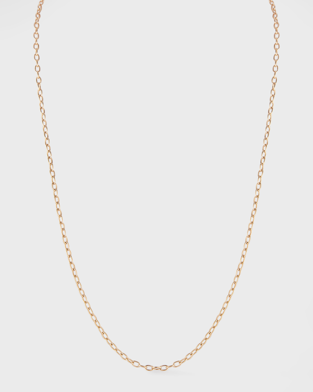 18K Rose Gold Chain Necklace, 24"L